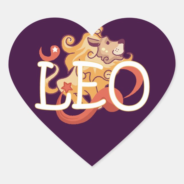 Sticker Cœur Leo zodiac (Devant)