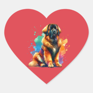 Sticker Cœur Leonberger Chien