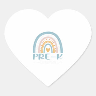 Sticker Cœur Leopard Boho Pré-K Arc-En-Ciel Retourne À L'École.