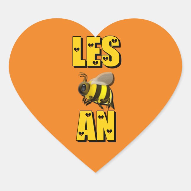 Sticker Cœur LES 🐝 AN Lesbian Pride (Devant)