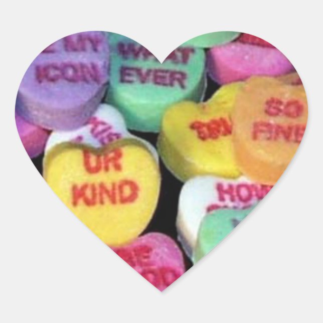Sticker Cœur Les coeurs de bonbons de Valentine (Devant)