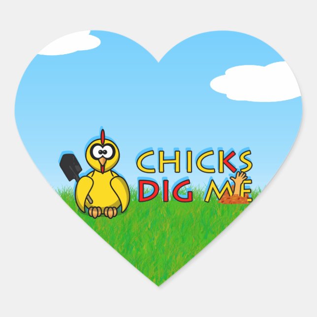 Sticker Cœur Les filles me creusent ! (Devant)