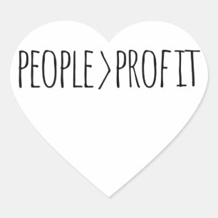 Sticker Cœur Les gens au-dessus du profit
