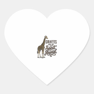 Sticker Cœur Les girafes sont mon animal spirituel conception d