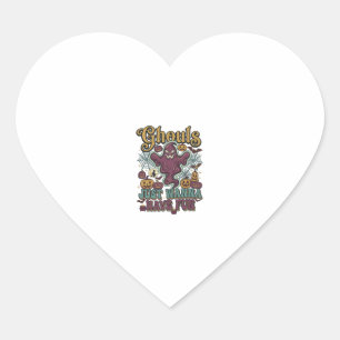 Sticker Cœur Les goules veulent juste s'amuser citrouilles fant