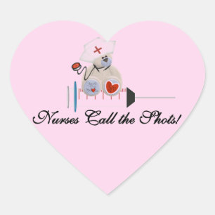 Sticker Cœur Les infirmières d'ours de nounours appellent le