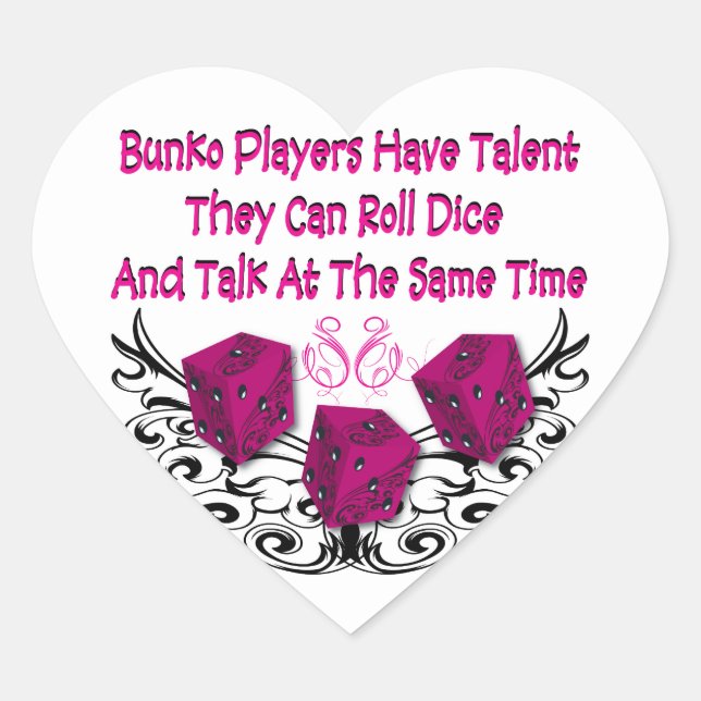 Sticker Cœur Les joueurs de Bunko ont du talent (Devant)