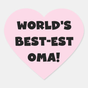 Sticker Cœur Les meilleurs cadeaux Oma Noir ou Blanc du monde