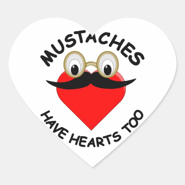 Sticker Cœur Les moustaches ont aussi des coeurs (Devant)
