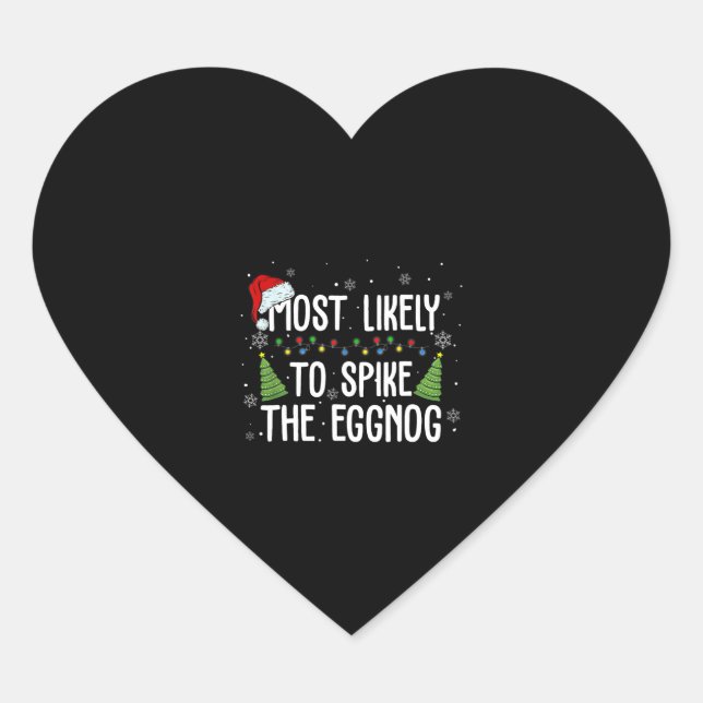 Sticker Cœur Les Plus Susceptibles D'Araigner La Famille Eggnog (Devant)