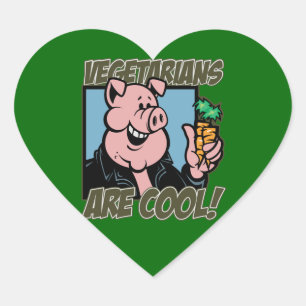 Sticker Cœur Les végétariens sont Cool