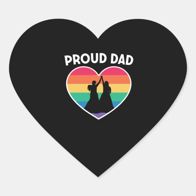 Sticker Cœur Lesbian Rainbow Heart pride Gay Couple Mariage (Devant)