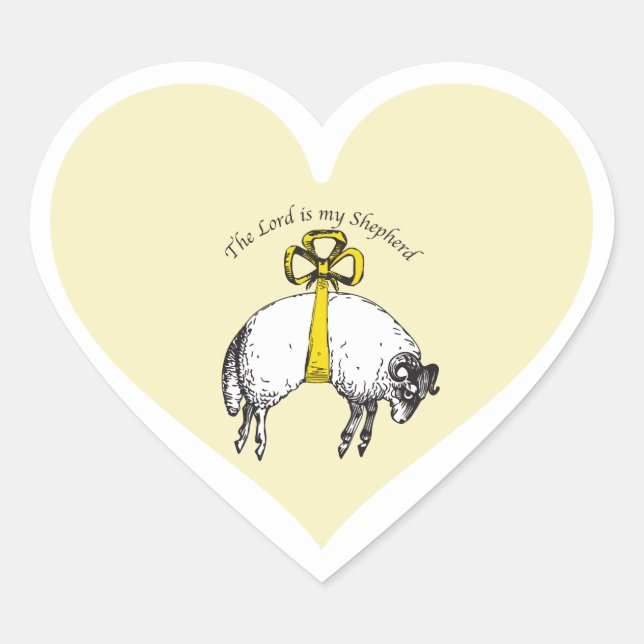 Sticker Cœur L'Éternel est mon berger Psaume 23 (Devant)