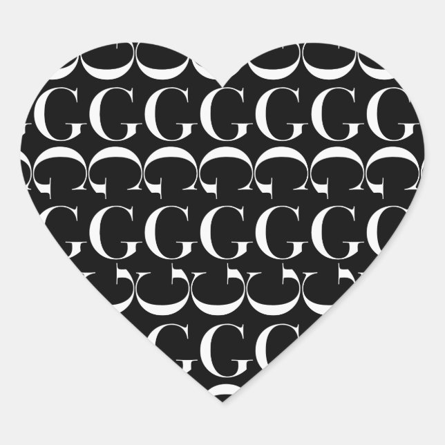 Sticker Cœur Lettre initiale G (Devant)