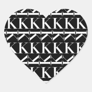 Sticker Cœur Lettre initiale monogramme K