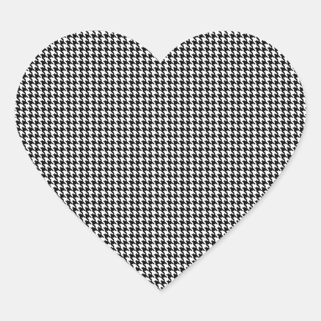 Sticker Cœur Lettre personnalisée monogramme Houndstooth (Devant)
