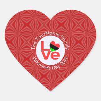 Sticker Cœur LETTRE ROUGE AFRICAINE AMOUR Personnalisé