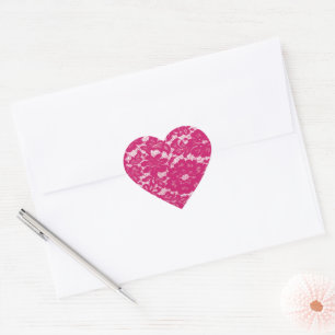 Sticker Cœur Lexique rose chaud