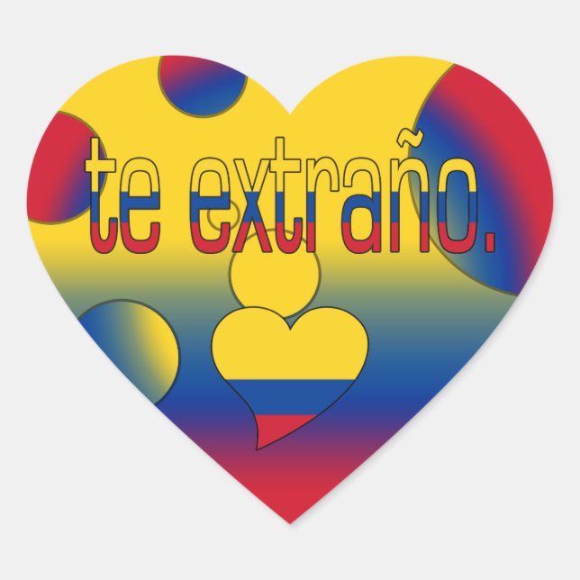 Sticker Cœur L'Extraño ! Colombie Drapeau couleurs Pop Art (Devant)