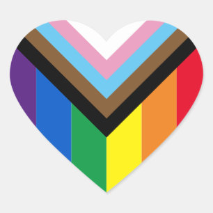 Sticker Cœur Lgbtq Rainbow Inclusive diversité drapeau gay prid