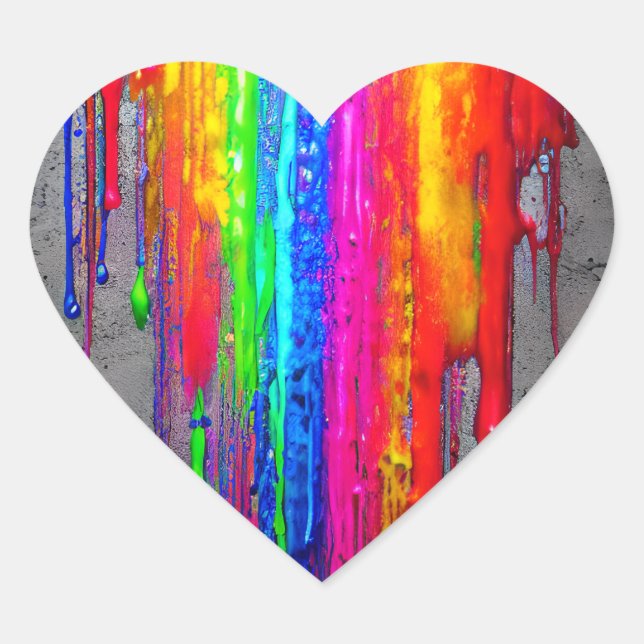 Sticker Cœur LGBTQIA+ Pride Arc-en-ciel (Devant)