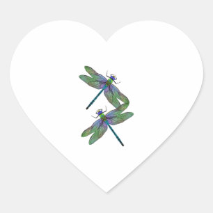 Sticker Cœur libellule empereur