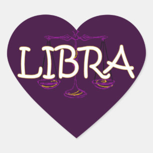 Sticker Cœur Libra zodiac