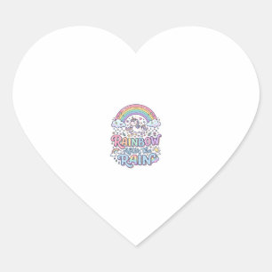 Sticker Cœur Licorne Arc-en-ciel après la pluie Premium Vector 