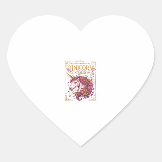 Sticker Cœur Licorne en fleurs design élégant Zazzle_1