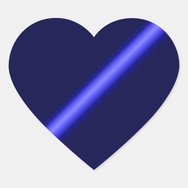 Sticker Cœur Ligne bleue mince (Devant)