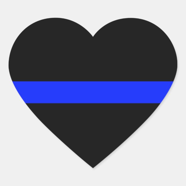 Sticker Coeur Ligne Bleue Mince (Ensemble de 20) (Devant)