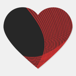 Sticker Cœur Lignes modernes rouge et noir