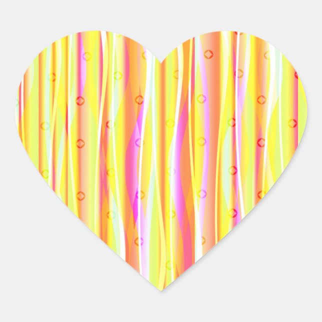 Sticker Cœur Lignes ondulées (Devant)