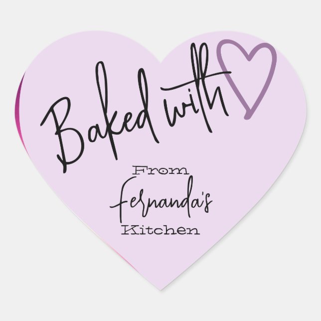 Sticker Cœur Lilac cuit avec amour Cuisine de la (Devant)