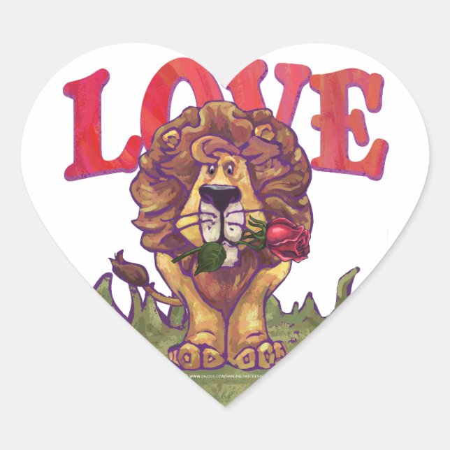 Sticker Cœur Lion Saint Valentin (Devant)