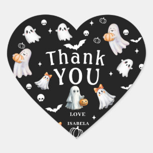 Sticker Cœur Little Pumpkin Boo – Baby Shower Halloween
