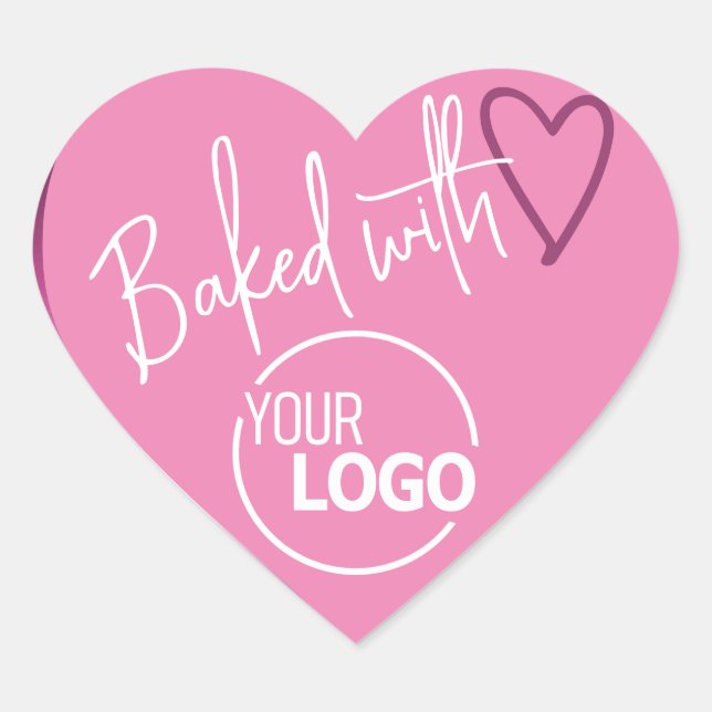 Sticker Cœur Logo de cuisine maison Fille Rose cuite avec amour (Devant)