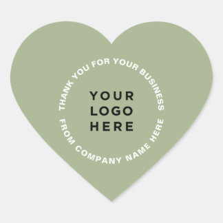 Sticker Cœur Logo de société personnalisé Matcha Cœur Merci