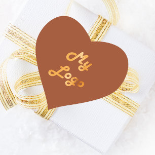 Sticker Cœur Logo d'entreprise de terre poussiéreuse orange brû