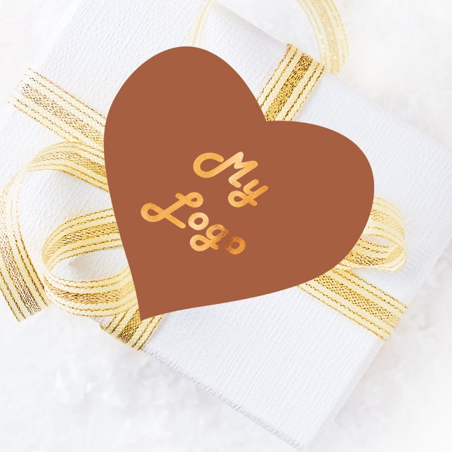 Sticker Cœur Logo d'entreprise de terre poussiéreuse orange brû (Créateur téléchargé)