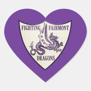 Sticker Cœur Logo des Dragons de Fighting Fairmont de Kettering