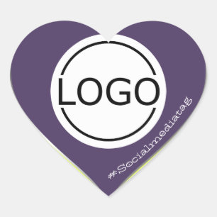 Sticker Cœur Logo Modèle Citron violet jaune emballage personna