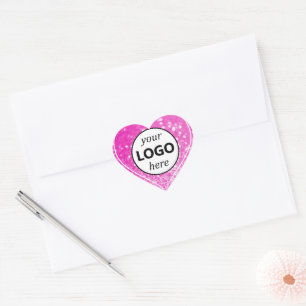 Sticker Cœur Logo Modèle Girly rose Parties scintillant Étoiles