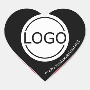 Sticker Cœur Logo Modèle noir néon rose emballage personnalisé