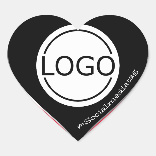 Sticker Cœur Logo Modèle noir néon rose emballage personnalisé (Devant)