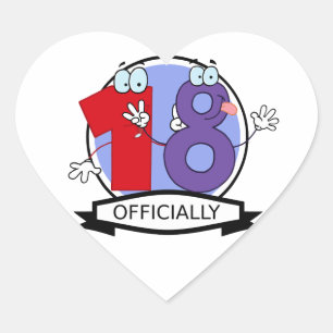 Sticker Cœur Logo officiel 18 Anniversaire