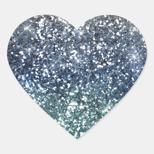Sticker Cœur Look bleu bleu de Silver (Devant)