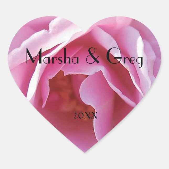 Sticker Cœur Lot O Pink Rose Personal Heart Wedding (Devant)