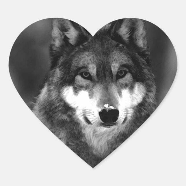 Sticker Cœur Loup (Devant)