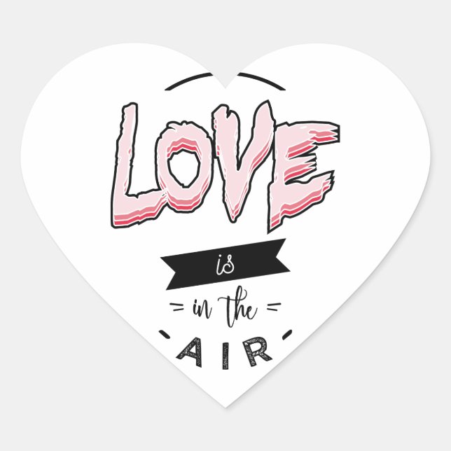 Sticker Cœur love is in the air t-shirt (Devant)